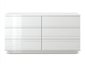Commode-MDF-verre-156 x 43 x 81 cm-Blanc-Style moderne brillant