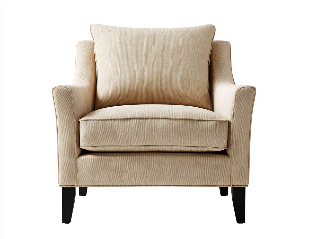 Fauteuil - Tissu-Bois - 102x85x83 cm - Beige sable - Moderne