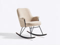 Fauteuil à bascule - Tissu bouclé-Métal-Bois - 73x87x94 cm - Beige - Scandinave