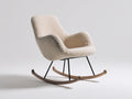 Fauteuil à bascule - Tissu bouclé-Métal-Bois - 77x88x93 cm - Beige - Scandinave