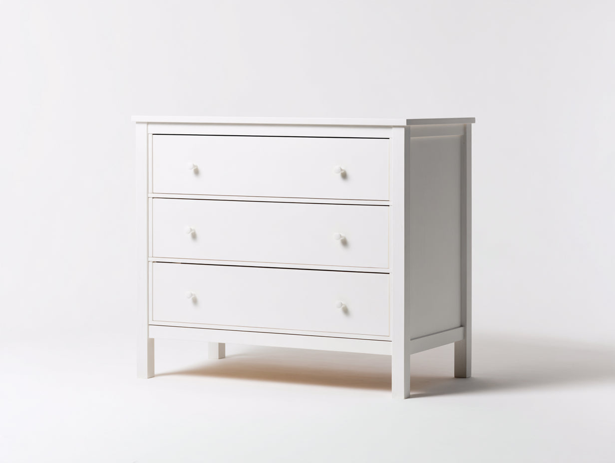 Commode-MDF-bois-96 x 42 x 88 cm-Blanc-Style classique