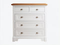 Commode-MDF-bois-métal-106 x 44 x 95 cm-Blanc-Marron-Argent-Style campagne classique