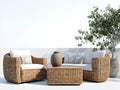 Canapé de jardin-rotin-tissu-bois-170x88x76 cm-naturel-blanc cassé-style bohème moderne